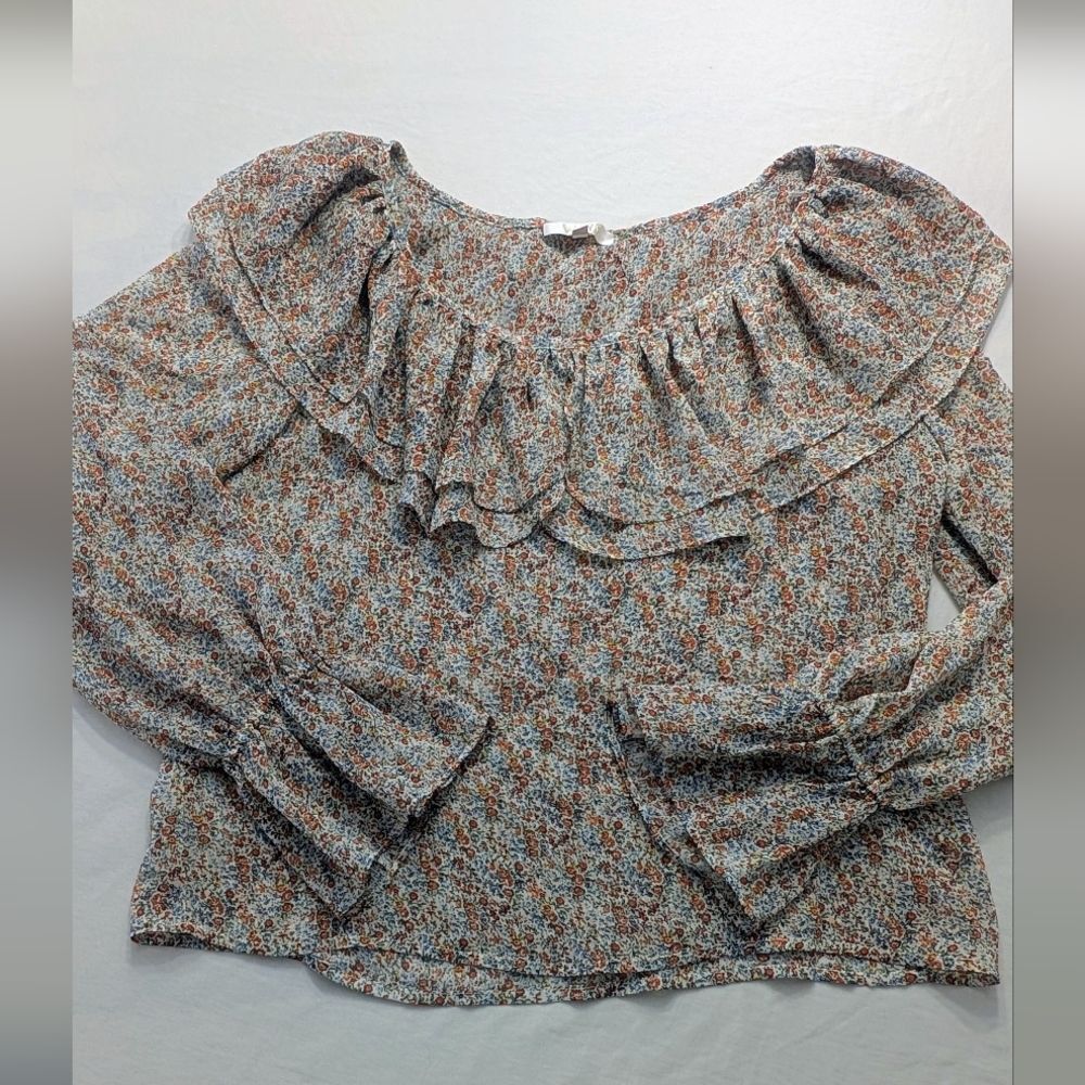 WAYF Anthropologie Floral Ruffle Women's Top